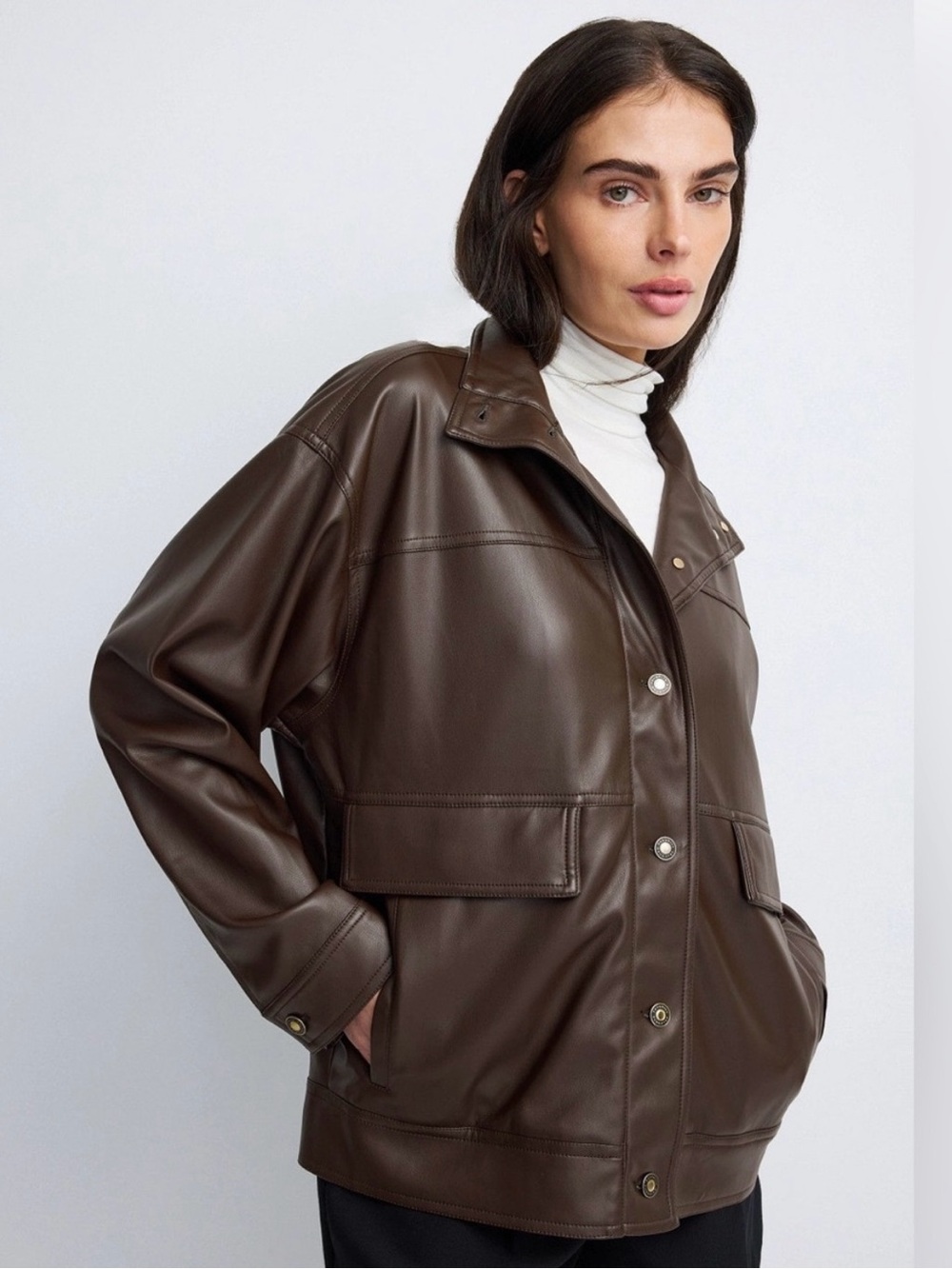 Brand New! Favorite Daughter Brown Faux Leather Jacket